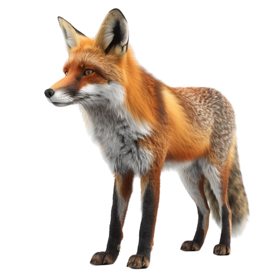 Fox animal character on transparent Background Generative-AI png