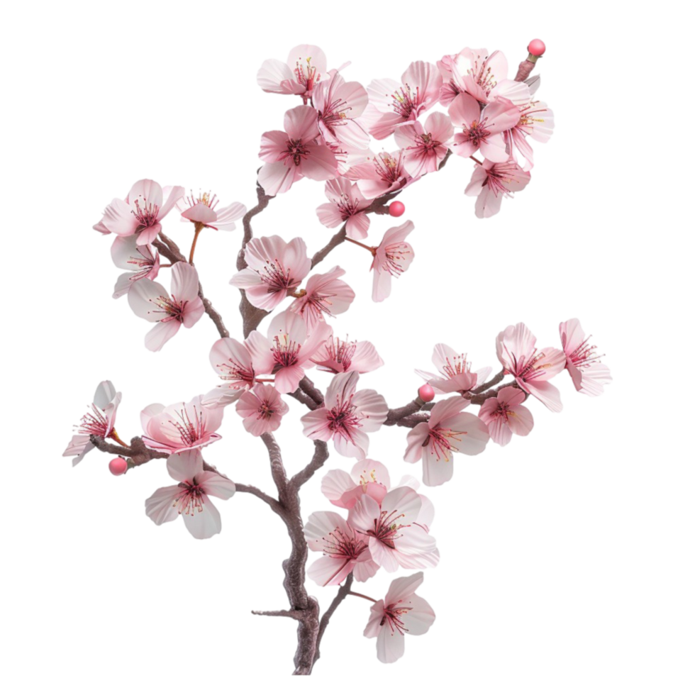 Pink cherry blossom on transparent Background Generative-AI png