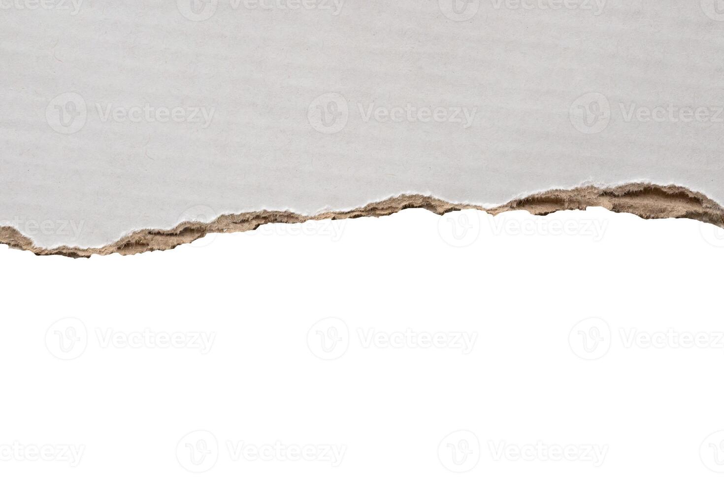 White ripped paper torn edges strips isolated on white background photo