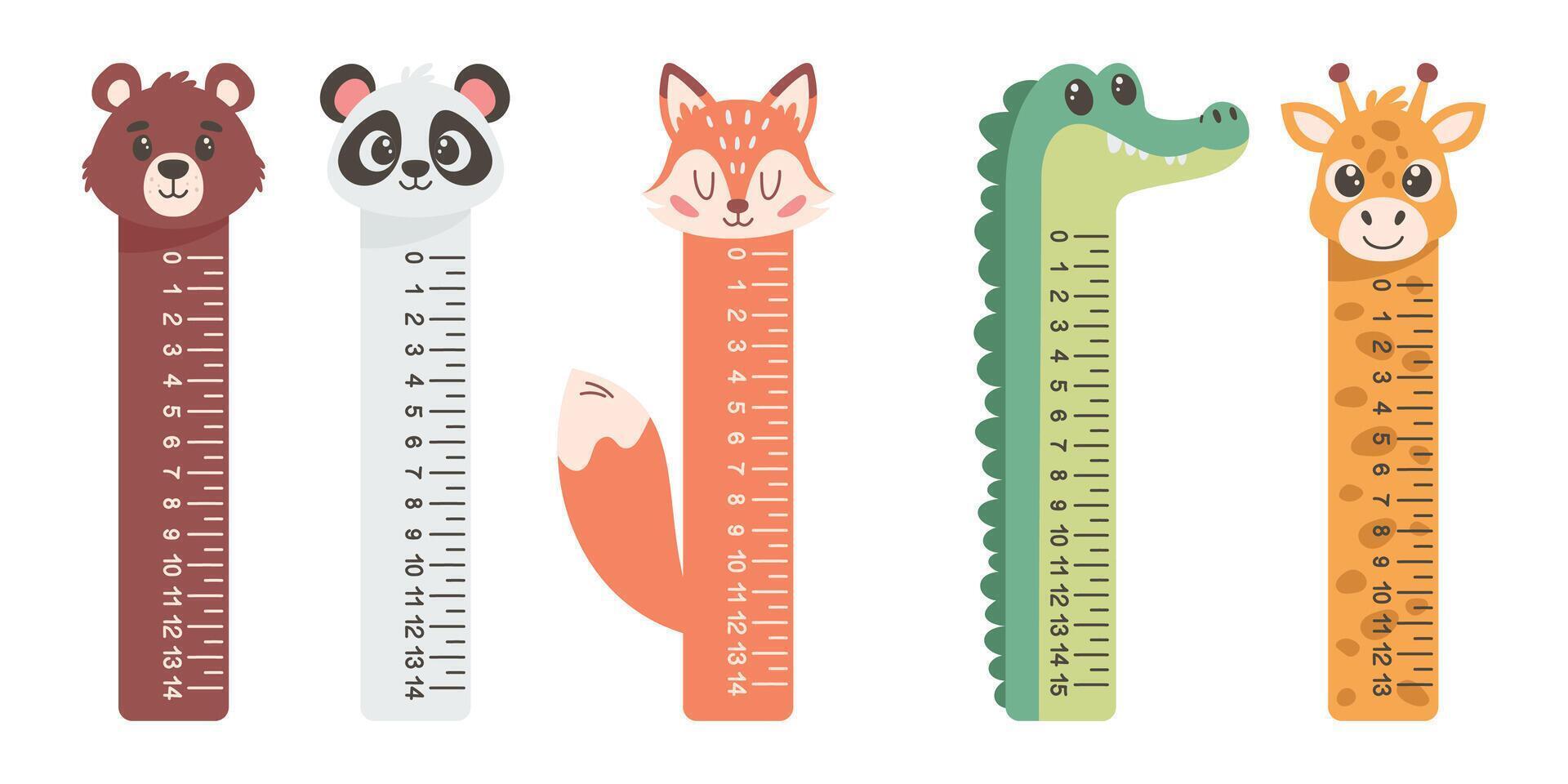 Set of animal rulers. illustration on a white background vector