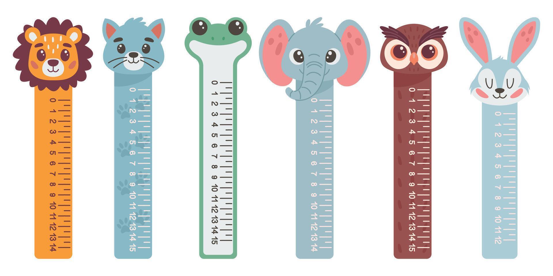 Set of animal rulers. illustration on a white background vector
