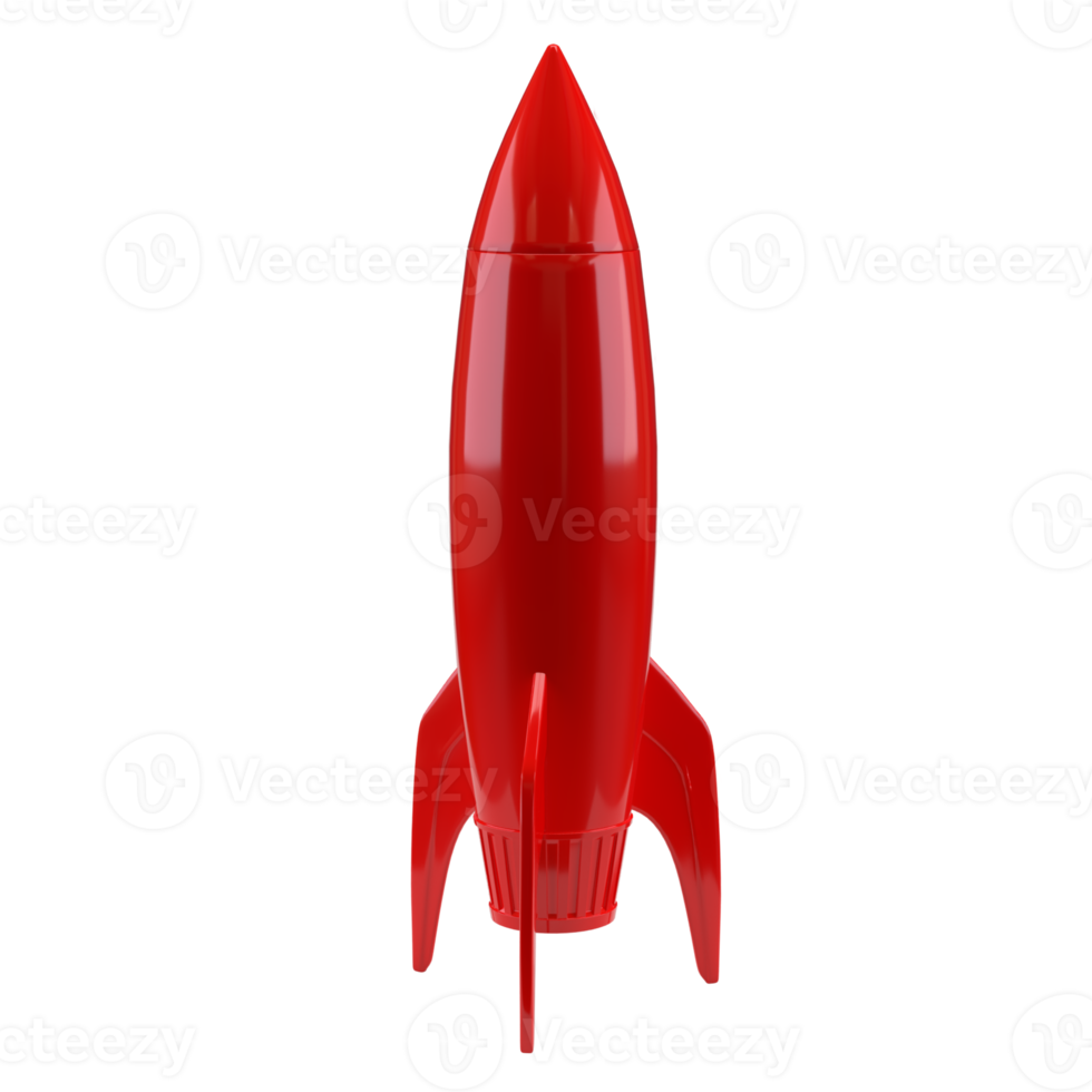 The red rocket image for sci or Business concept 3d rendering. png
