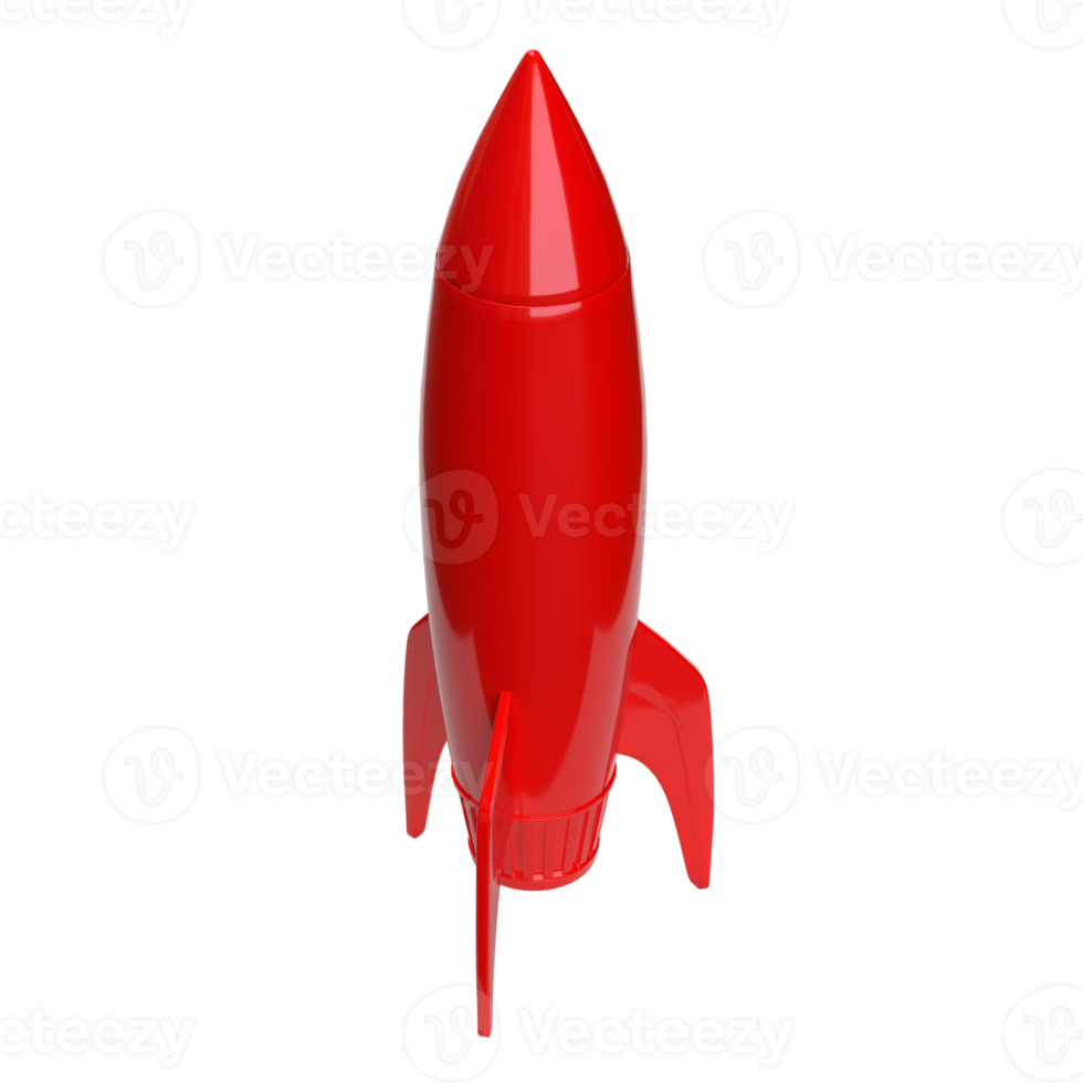 The red rocket image for sci or Business concept 3d rendering. png