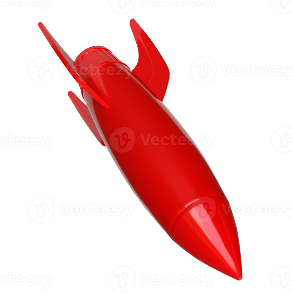 The red rocket image for sci or Business concept 3d rendering. png