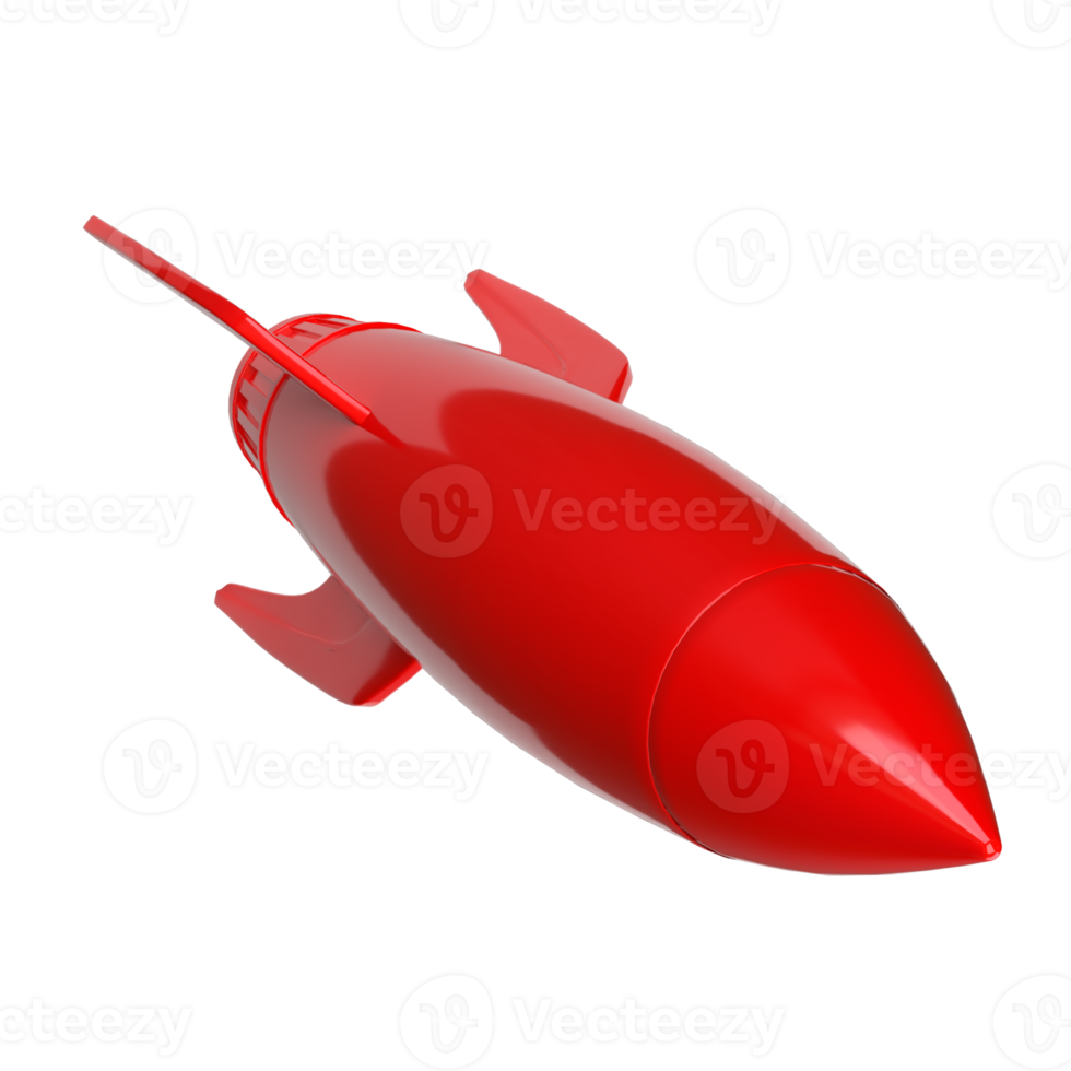 The red rocket image for sci or Business concept 3d rendering. png