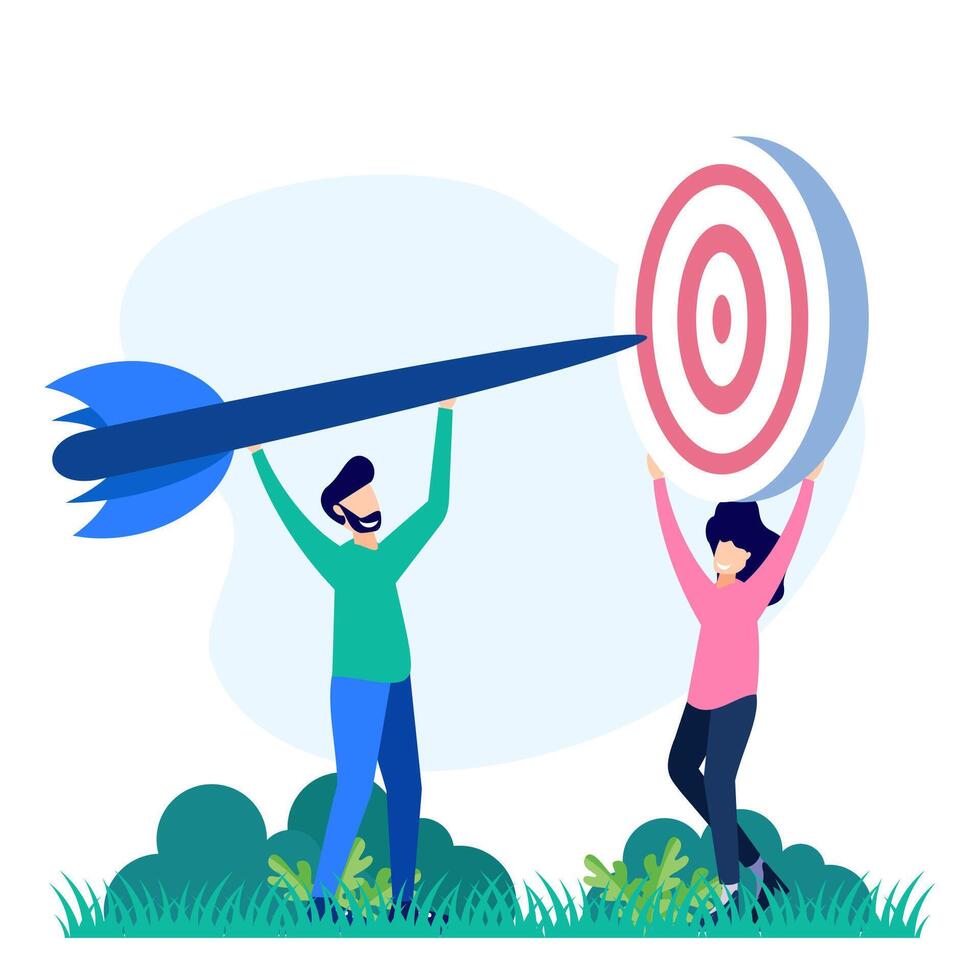 Illustration graphic cartoon character of team work vector