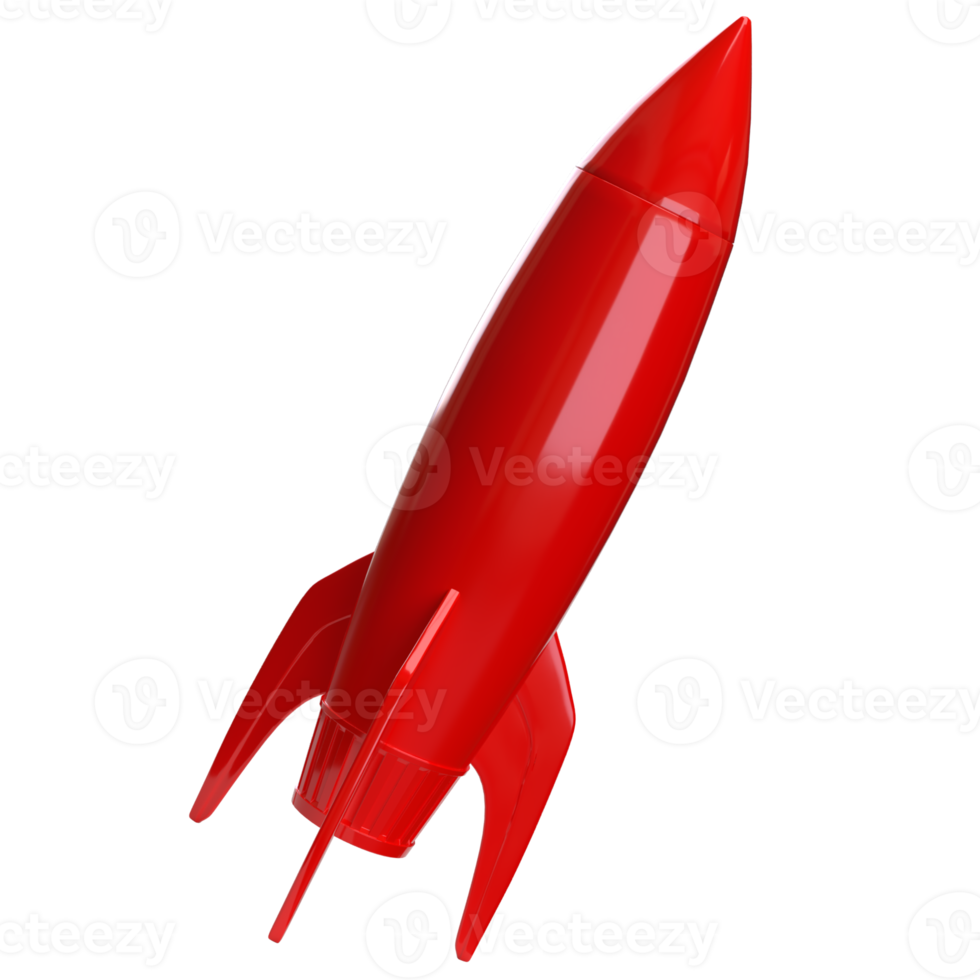 The red rocket image for sci or Business concept 3d rendering. png
