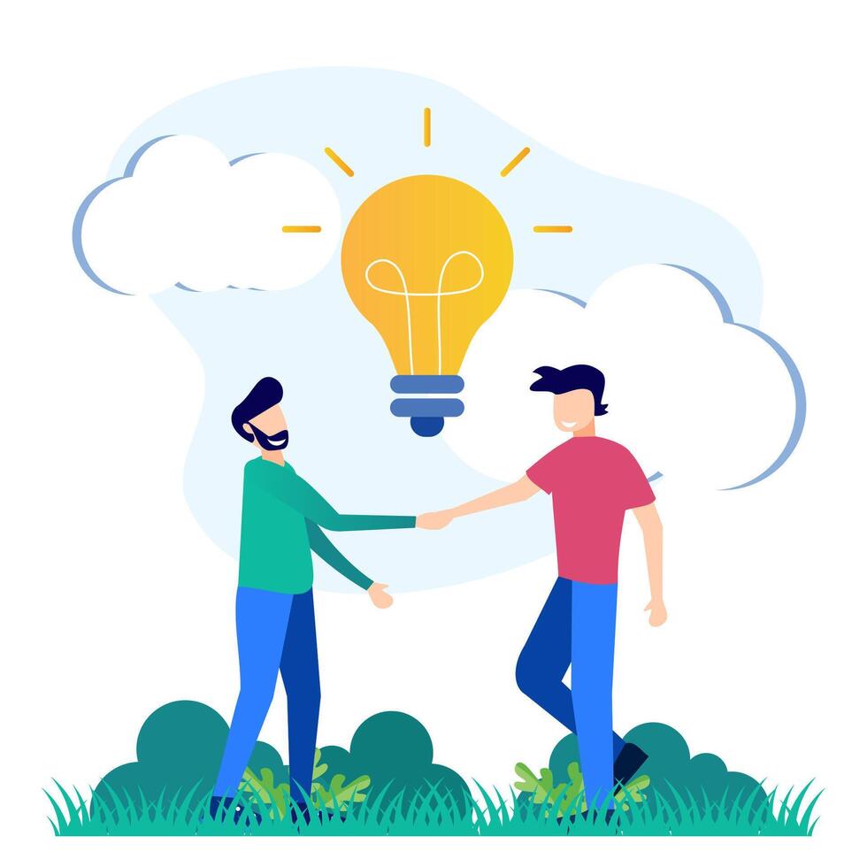 Illustration graphic cartoon character of teamwork vector