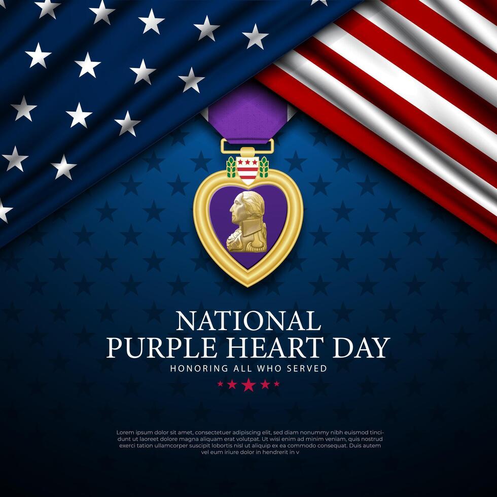 National Purple Heart Day August 7 Background Illustration 48115592 Vector Art at Vecteezy