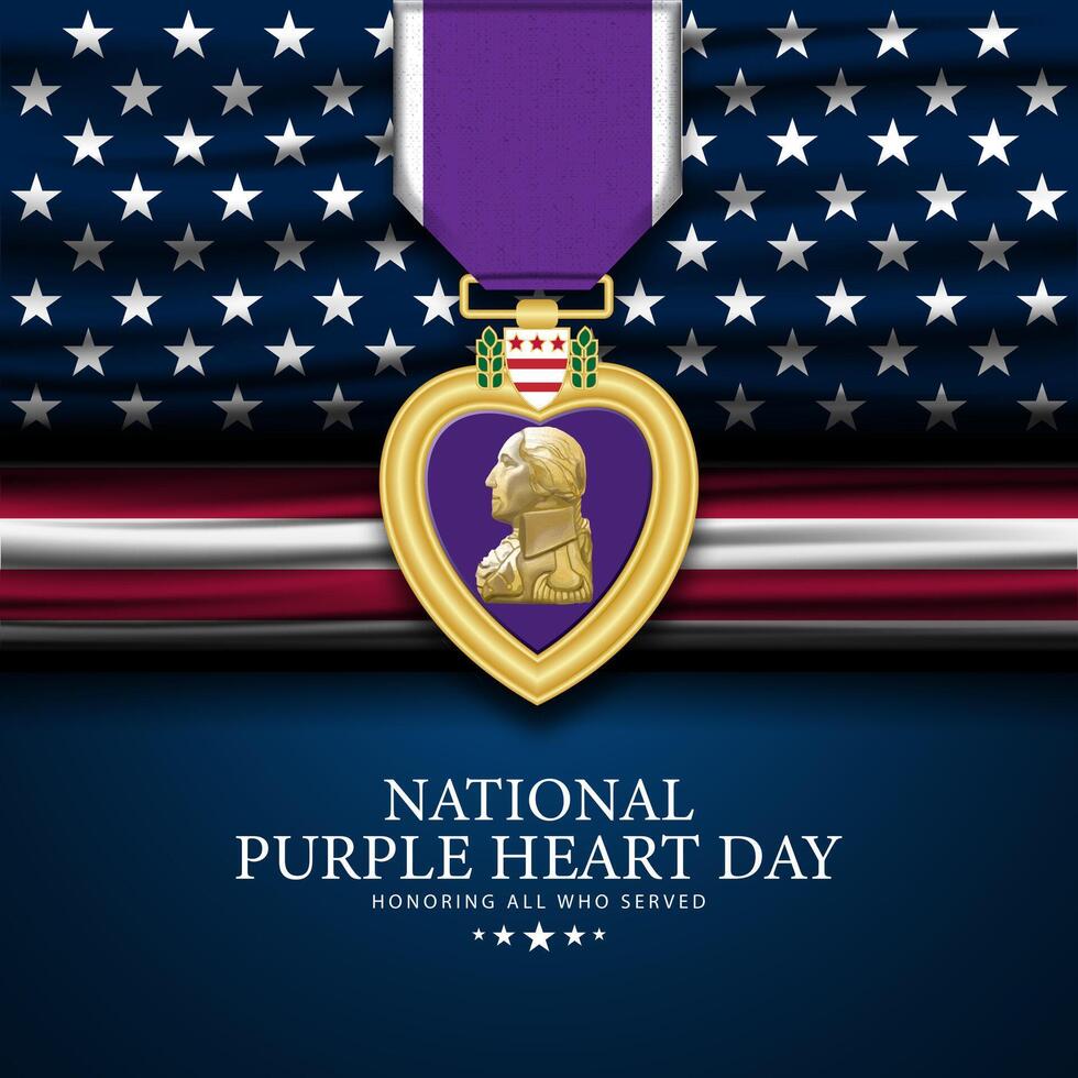 National Purple Heart Day August 7 Background Illustration vector