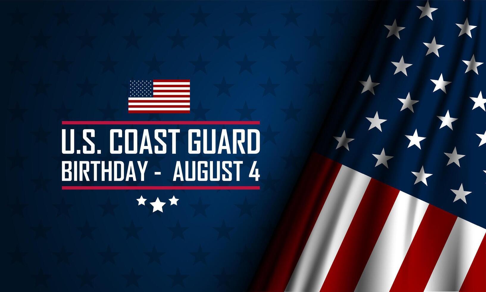 U.S. Coast Guard Birthday August 4 background illustration vector