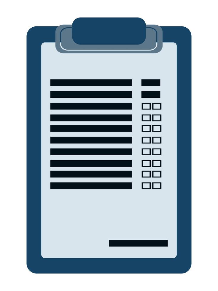 Tablet with documents, questionnaire or medical questionnaire or test vector