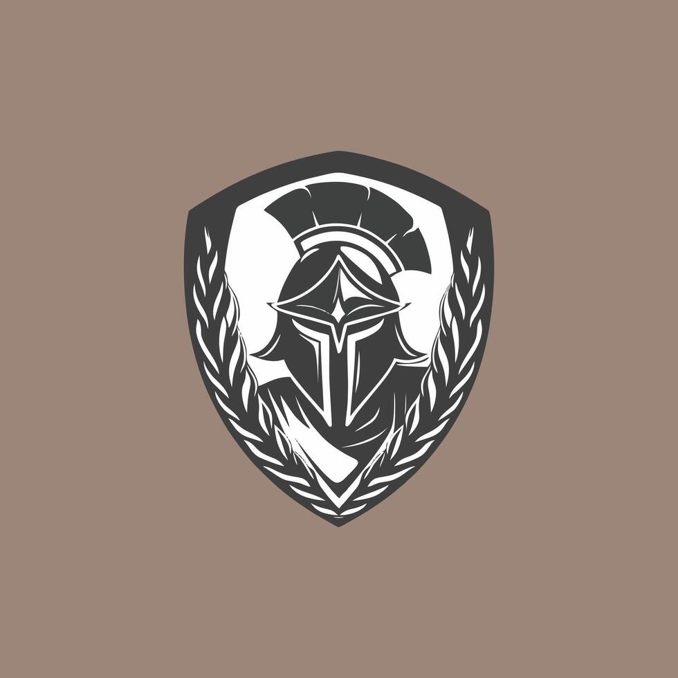 Spartan warrior head with helmet vector