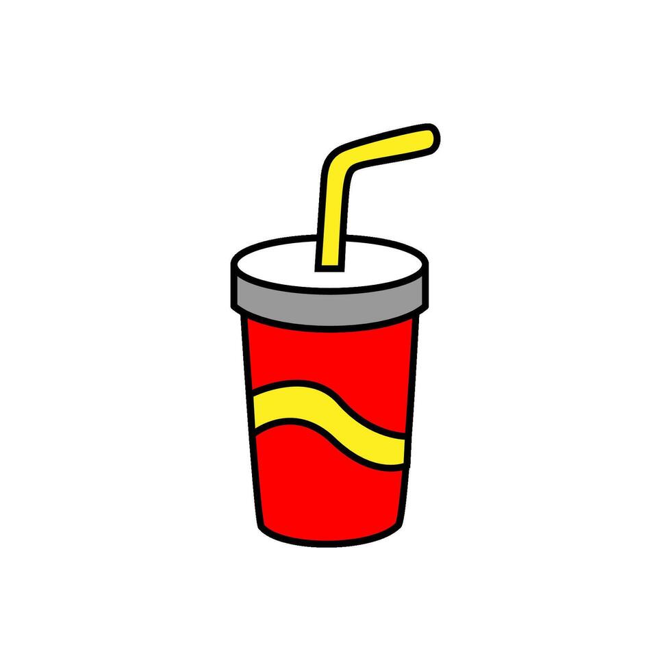beverage, bottle drink, cup, straw, illustration vector
