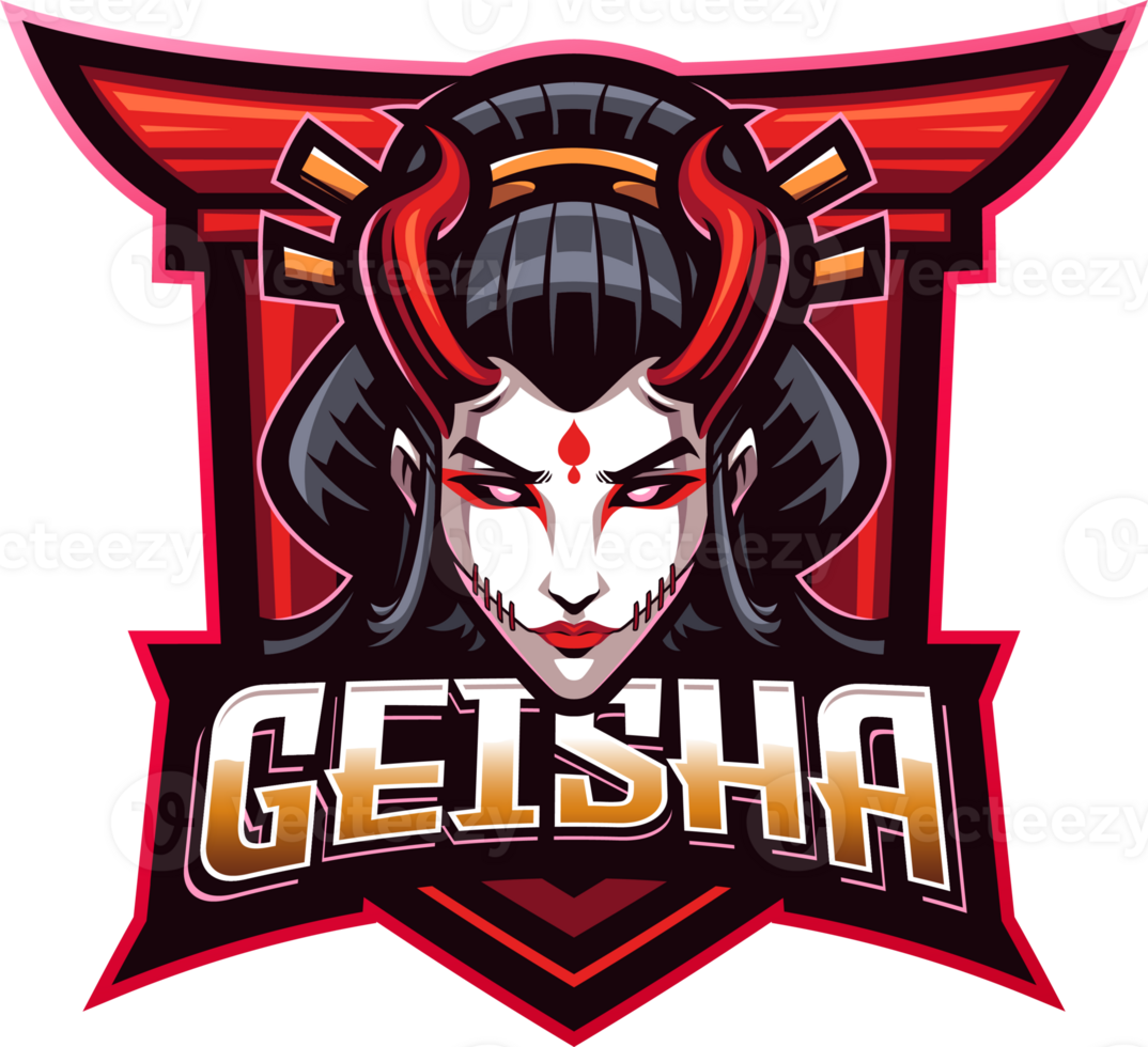Geisha head mascot png