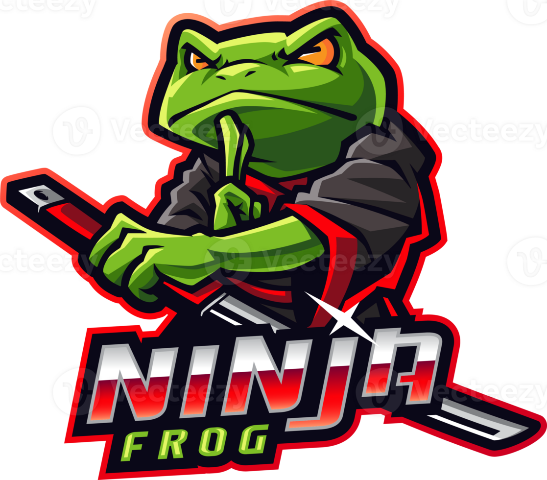 Ninja frog esport mascot logo png