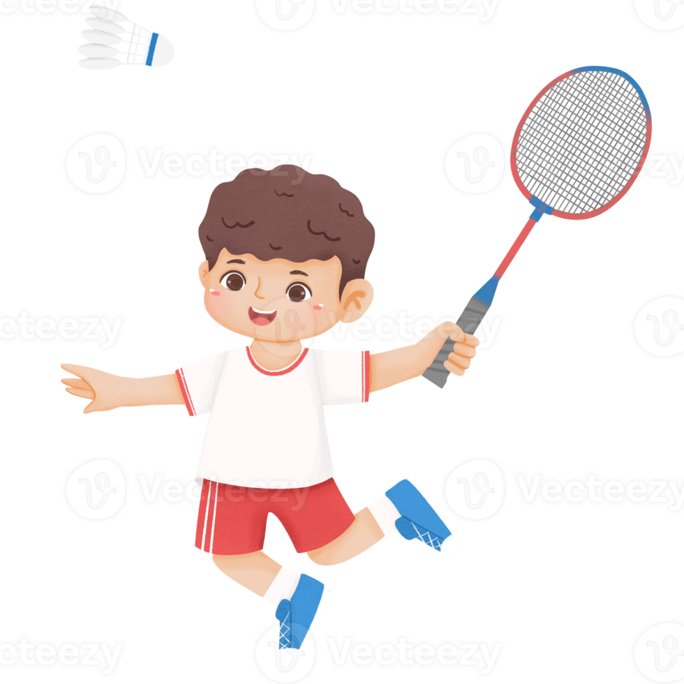Kid Play Badminton png