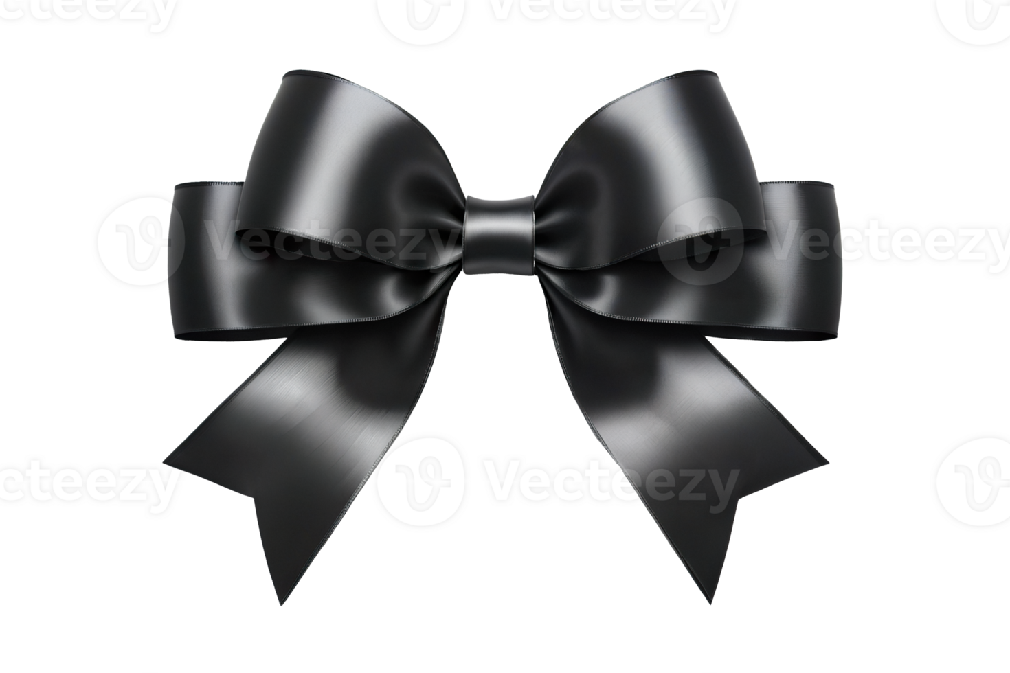 black ribbon bows on a transparent background png