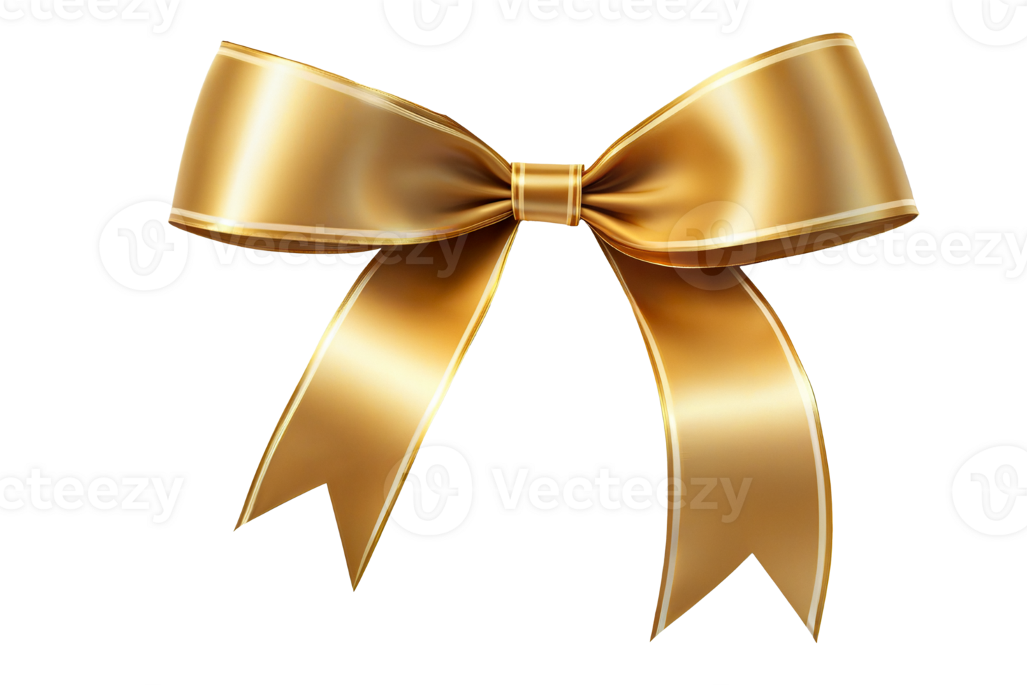 golden ribbon bows on a transparent background png
