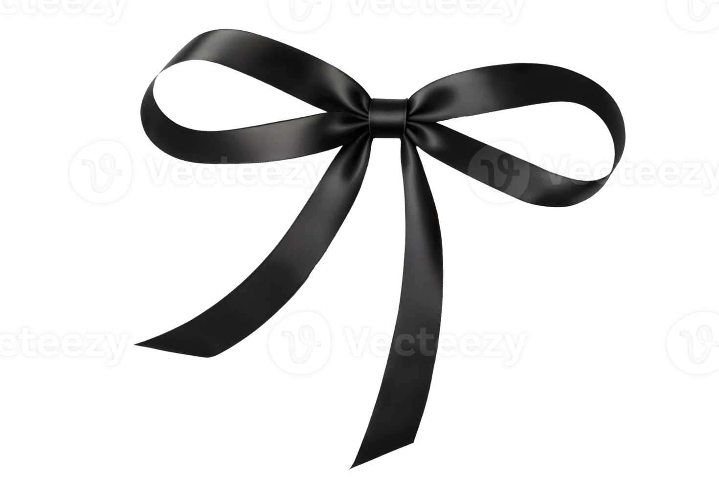 black ribbon bows on a transparent background png
