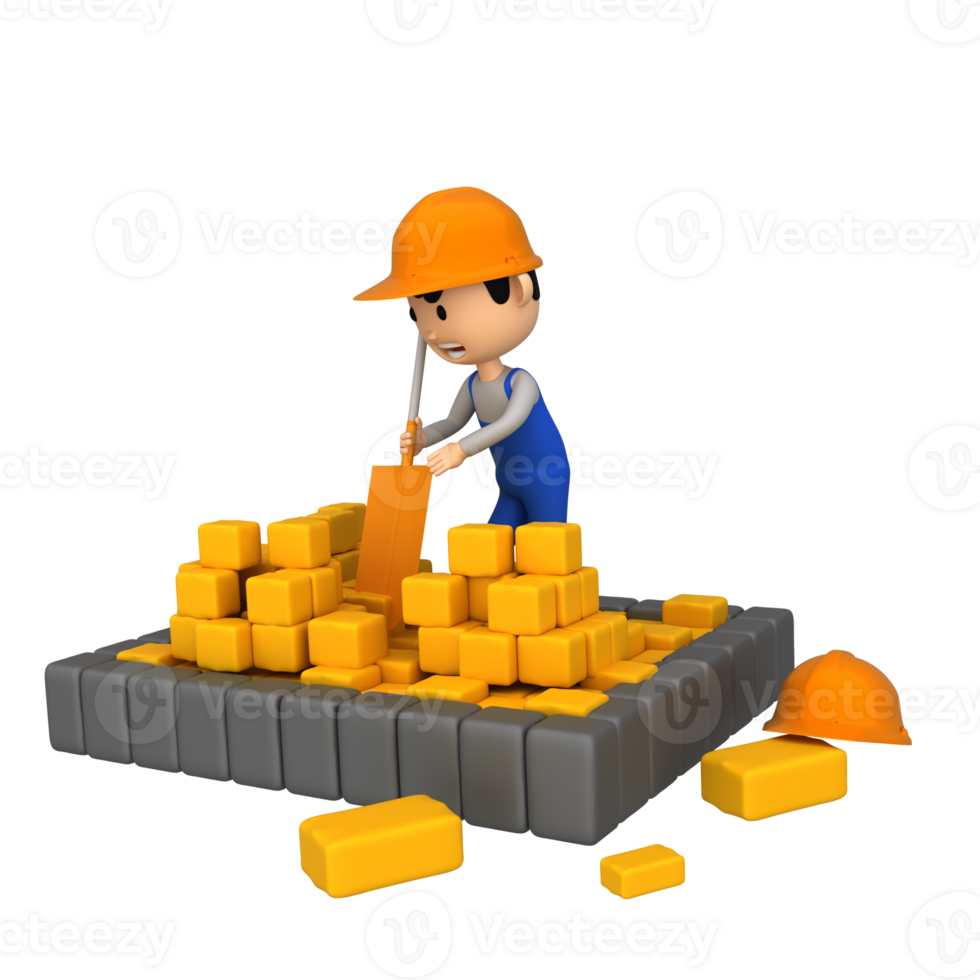 A 3d style icon of a skilled labour png