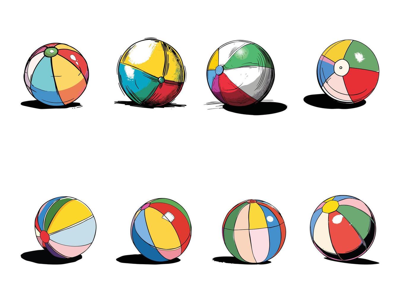 beach ball illustration isolated on white background. vector