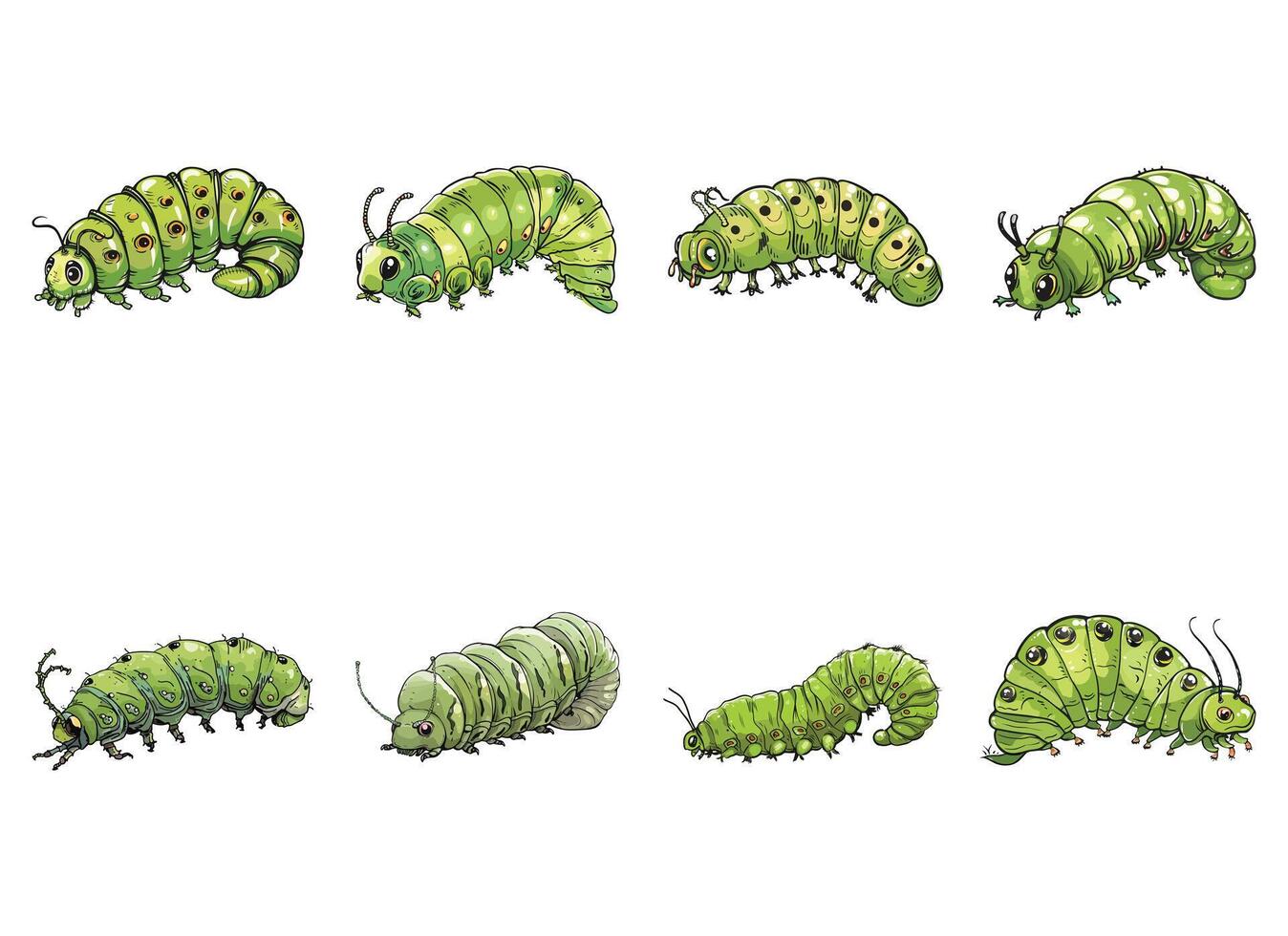 caterpillar illustration isolated on white background. vector