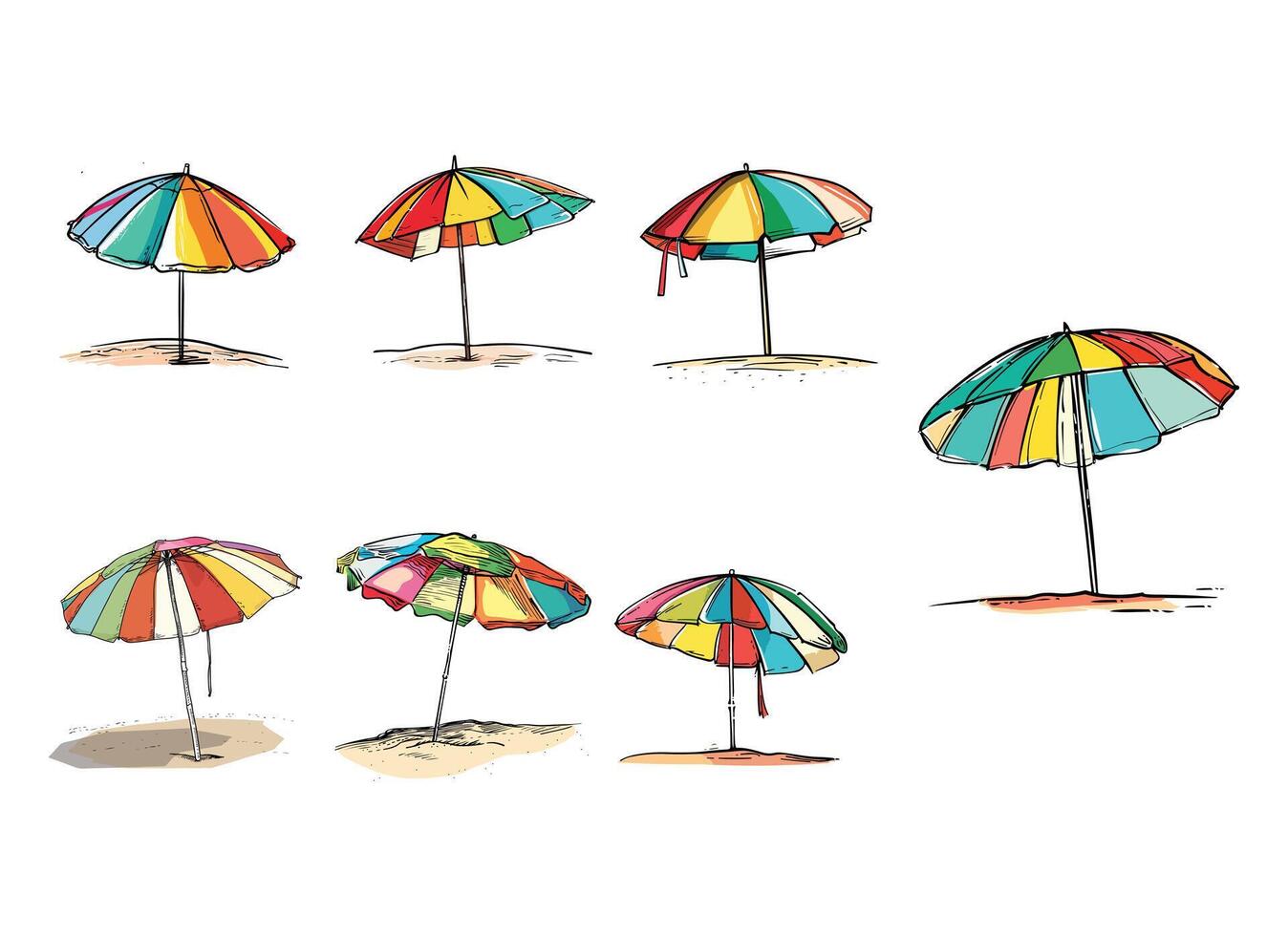 beach umbrella illustration isolated on white background. vector