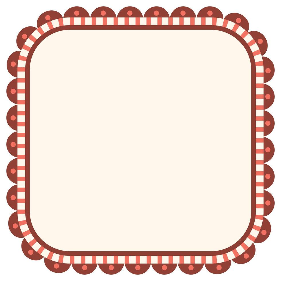 Abstract geometric elements decoration on square frame isolated graphic illustration. vector
