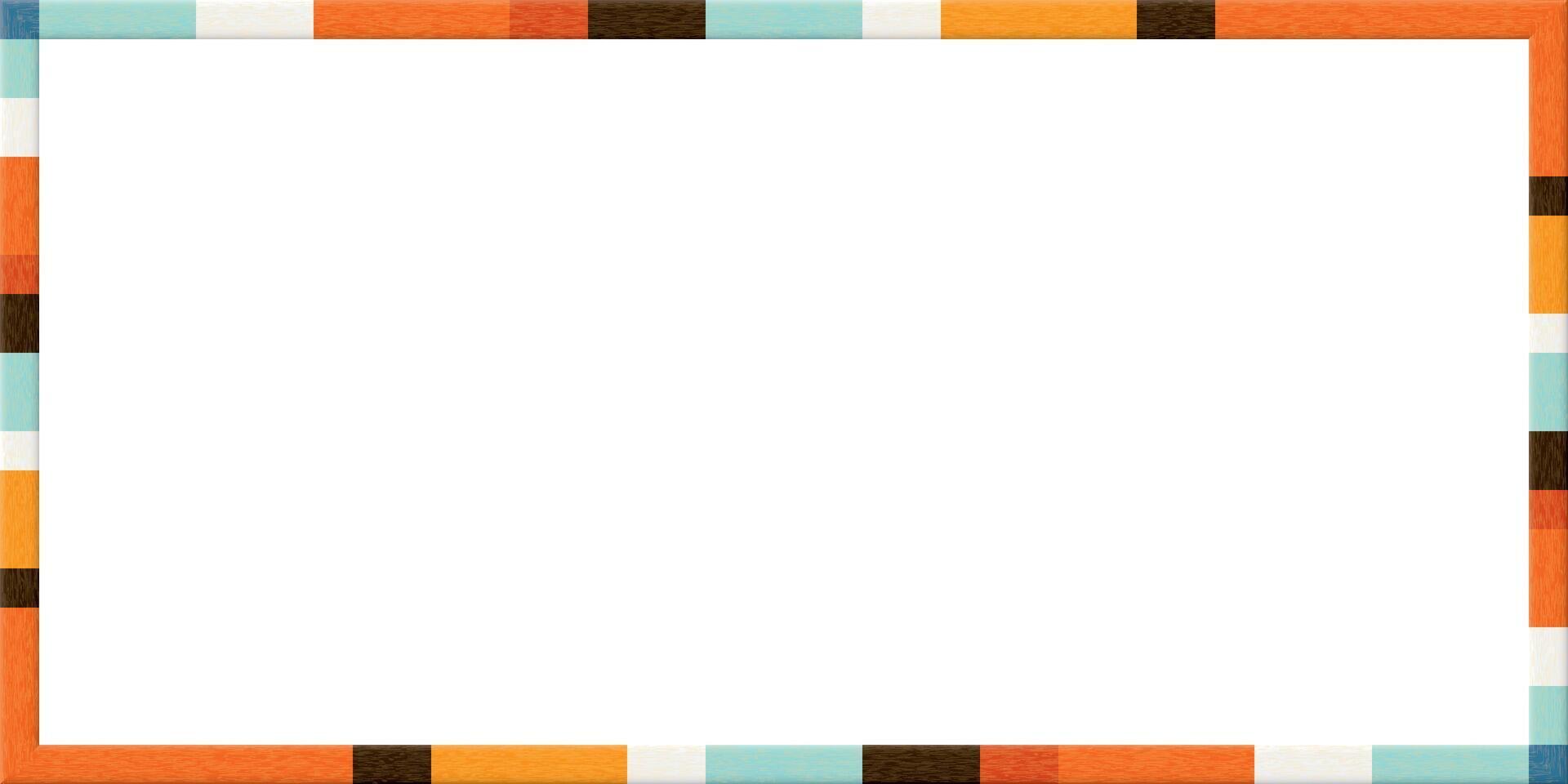 Abstract 3D colorful strips retro style rough texture rectangle frame graphic illustration on white background have blank space. vector