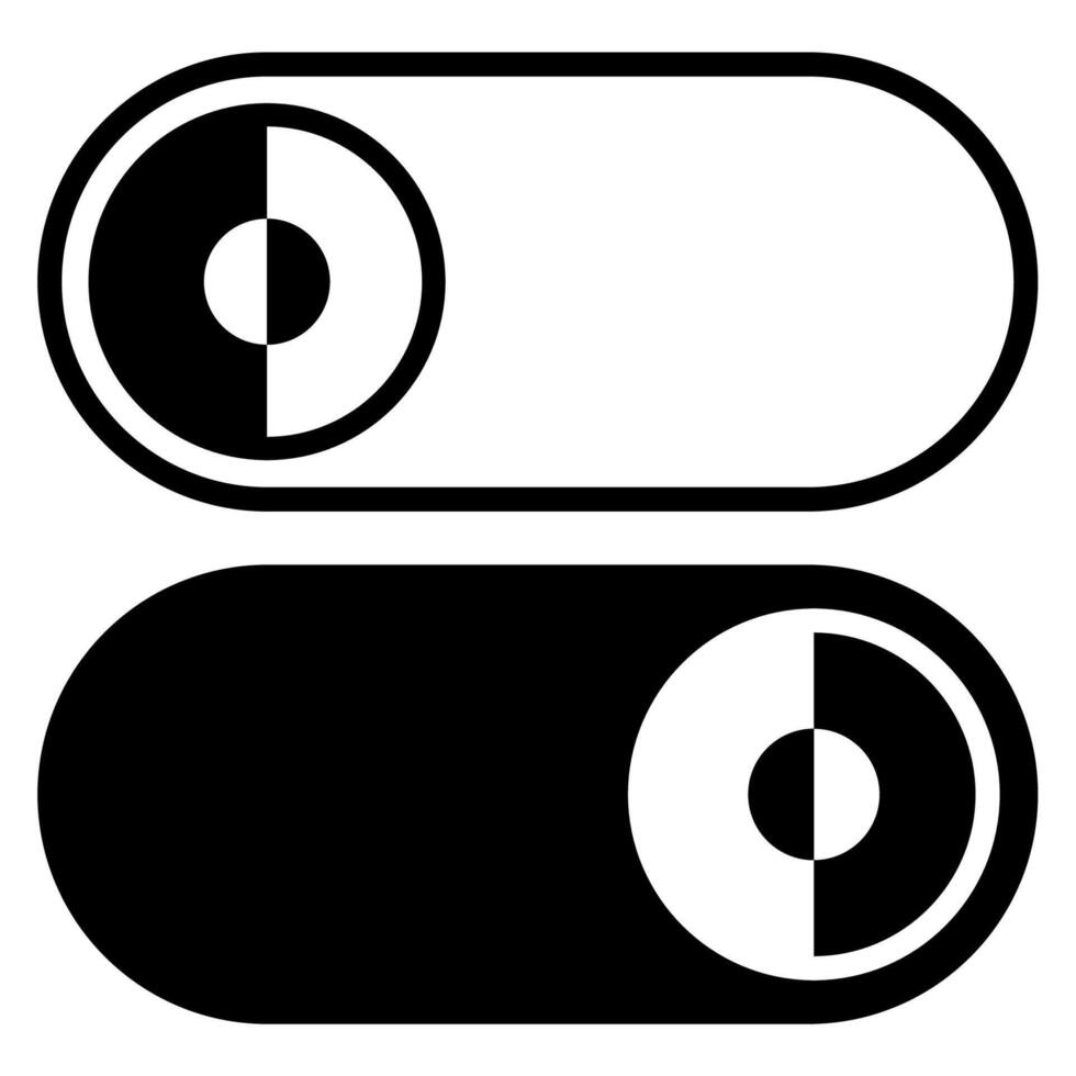 Night mode icon. Dark theme sign. Switch on off symbol. Toggle design object. Interface slider illustration. vector
