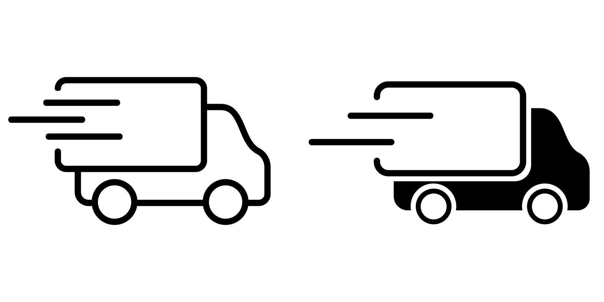 Delivery truck icon. Fast moving van symbol. Shipping car sign. Express delivery illustration. vector