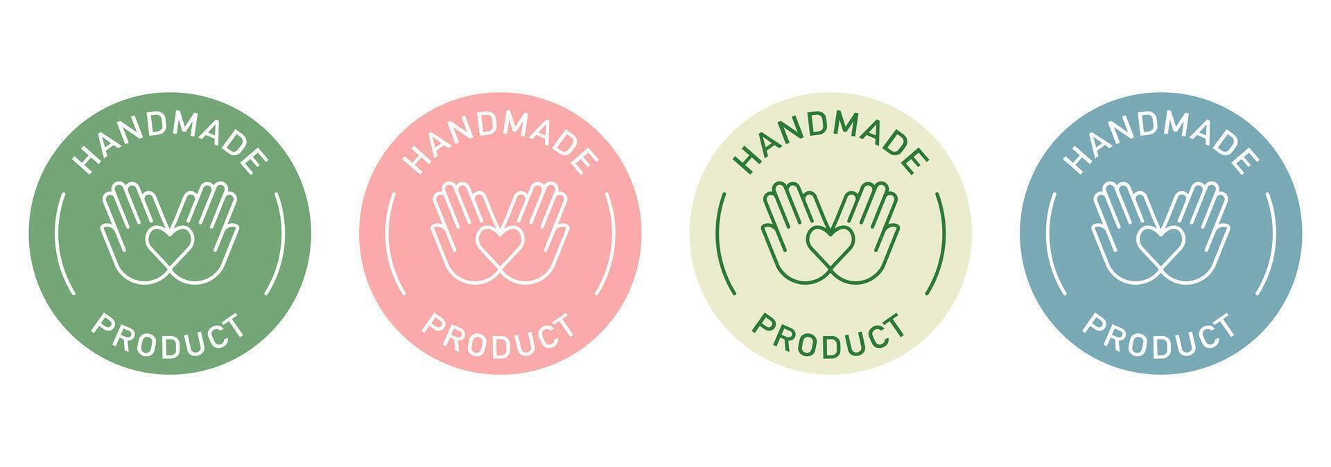 Handmade label design for packaging. Handcrafted icon. vector