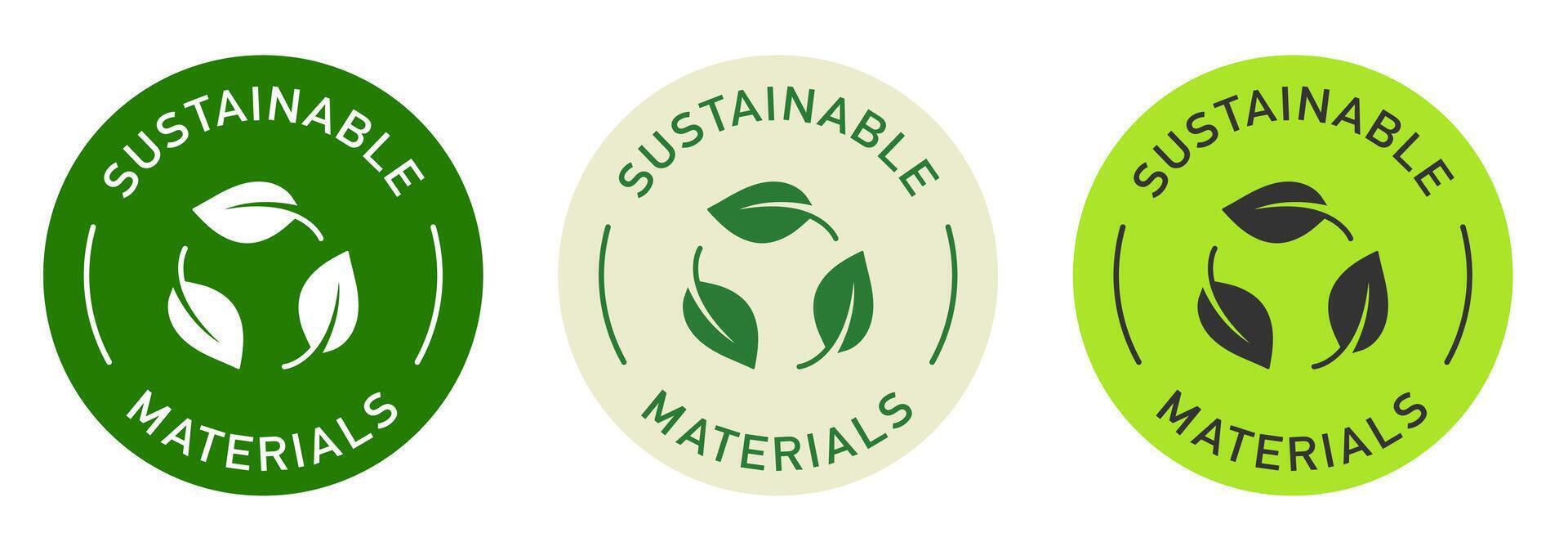Sustainable materials design for packaging. Leaves icon. Recycling color sticker. vector