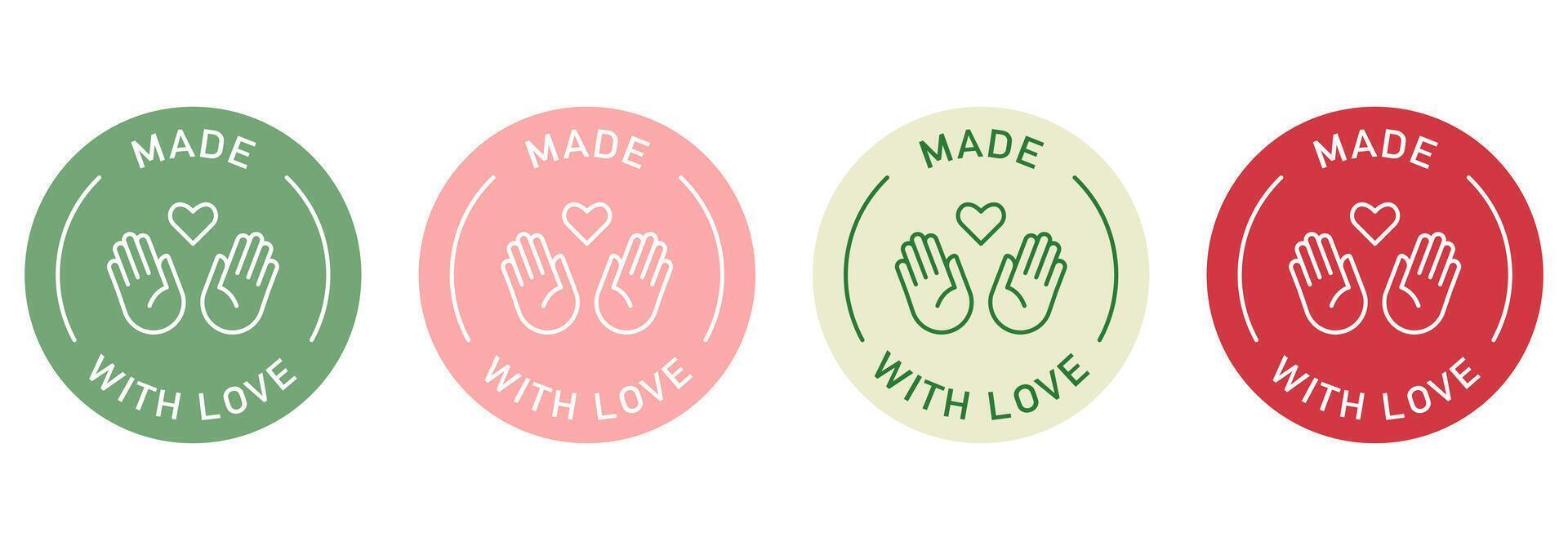 Handmade label design for packaging. Made with love icon. vector