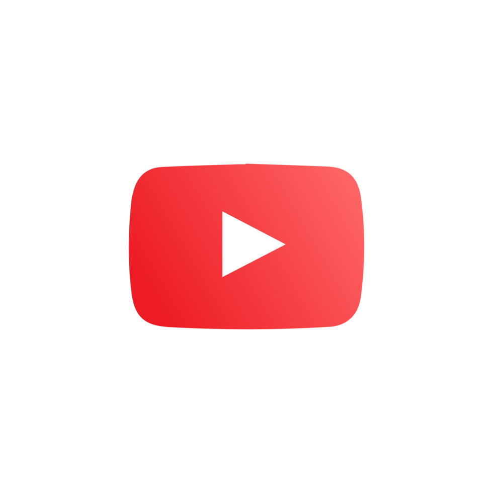 YouTube logo icon, rectangular play button for start multimedia player png