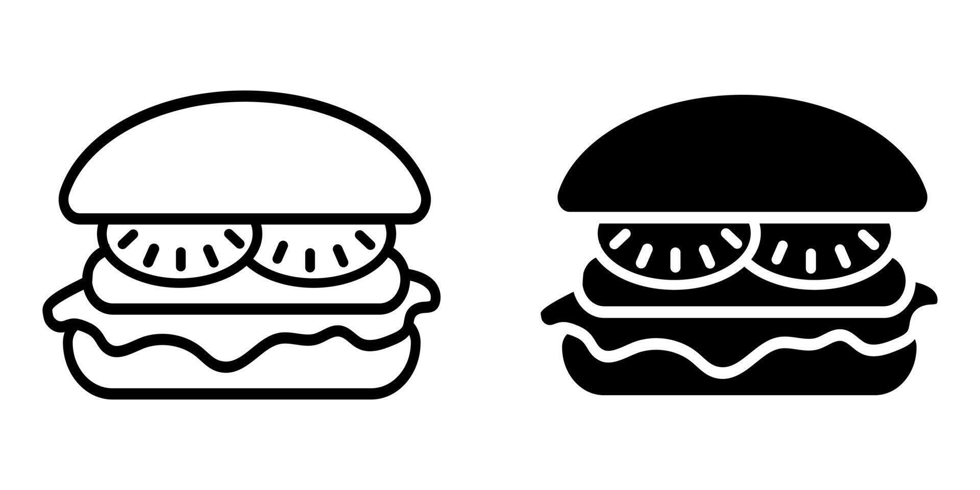Burger simple icon. Hamburger sign. Fast food symbol. Food logo illustration. vector