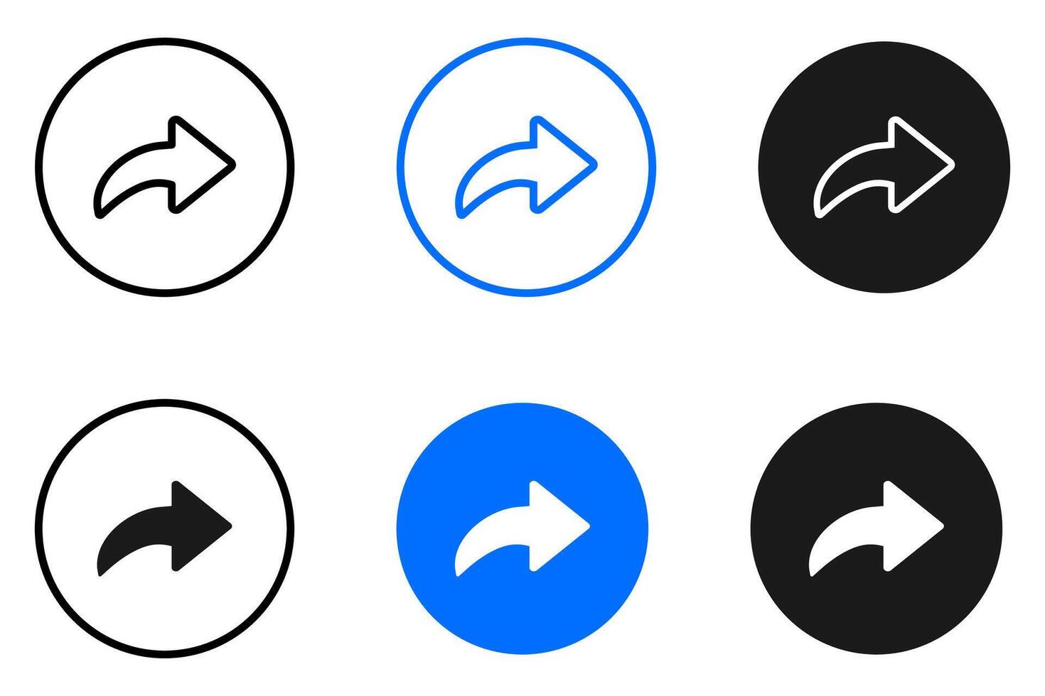 Share arrow button. Reply sign. Message reply icon. Publish arrow symbol. vector