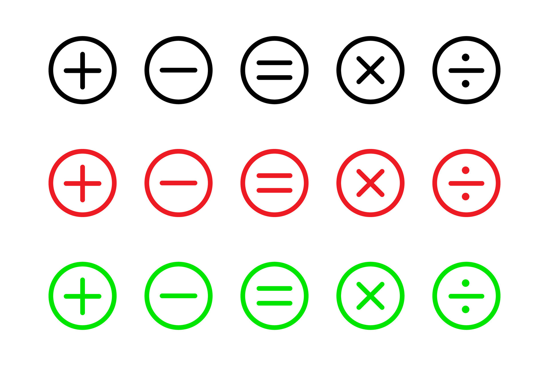 Mathematical signs. Calculator key icon . Plus, minus, division ...