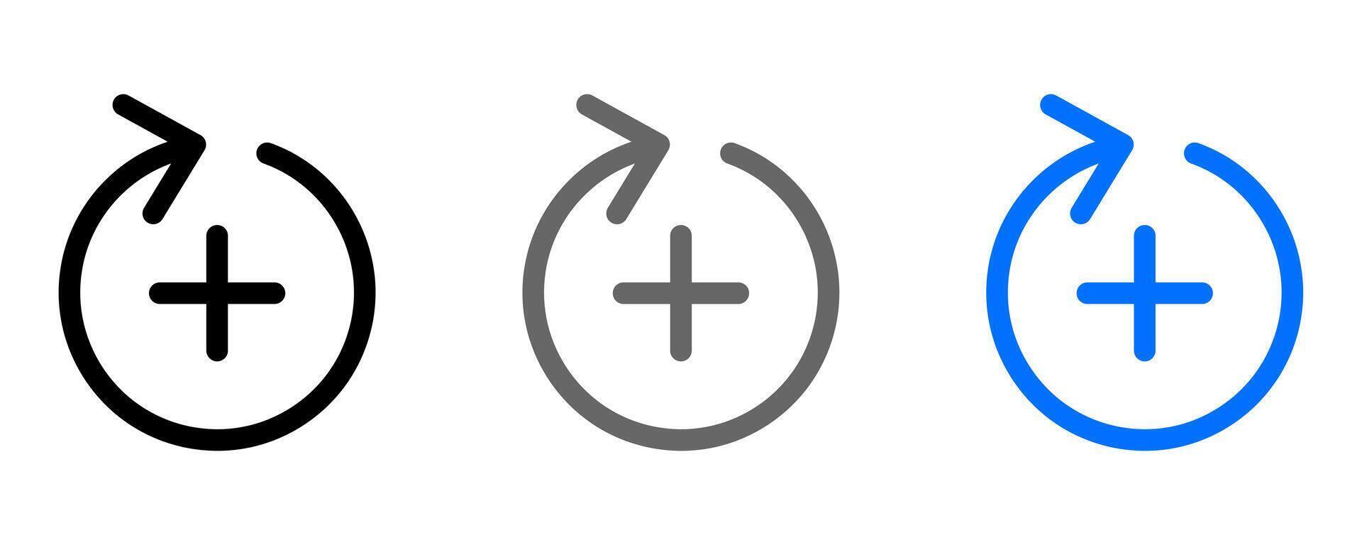 restore image icon. archive stories symbol. healing symbol. plus sign. more button. vector