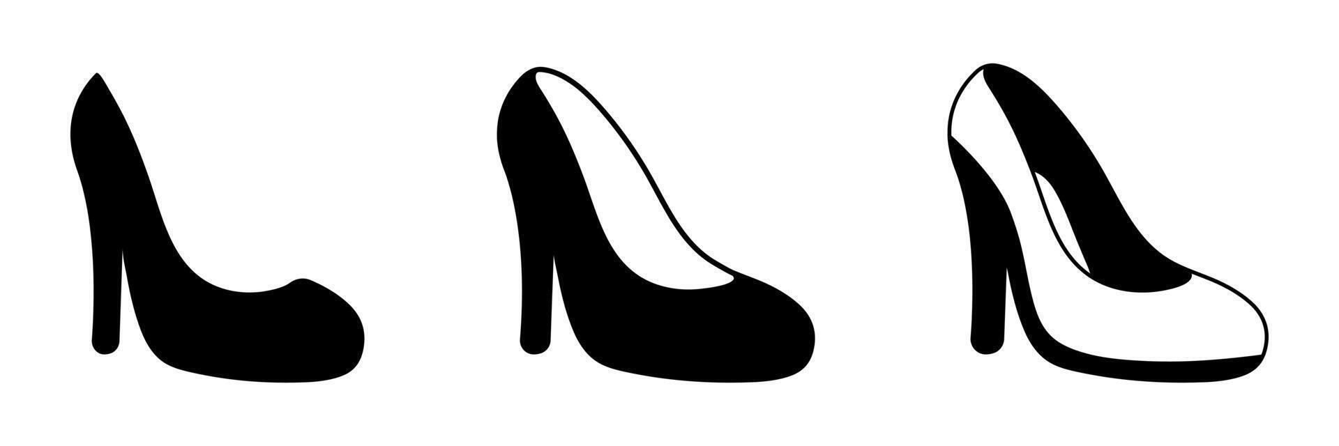 Black high heels icon. Woman shoe icon. Woman high heel . vector