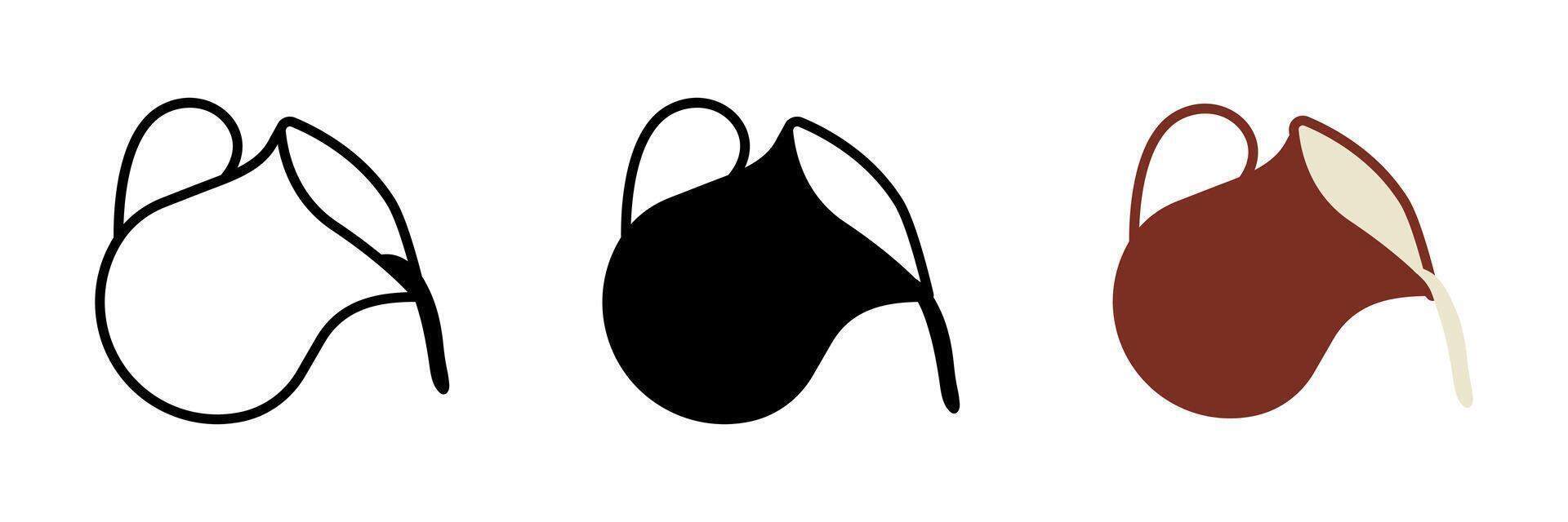 Milk pitcher icon. Pouring milk sign. Jug with cream illustration. Pot symbol. vector