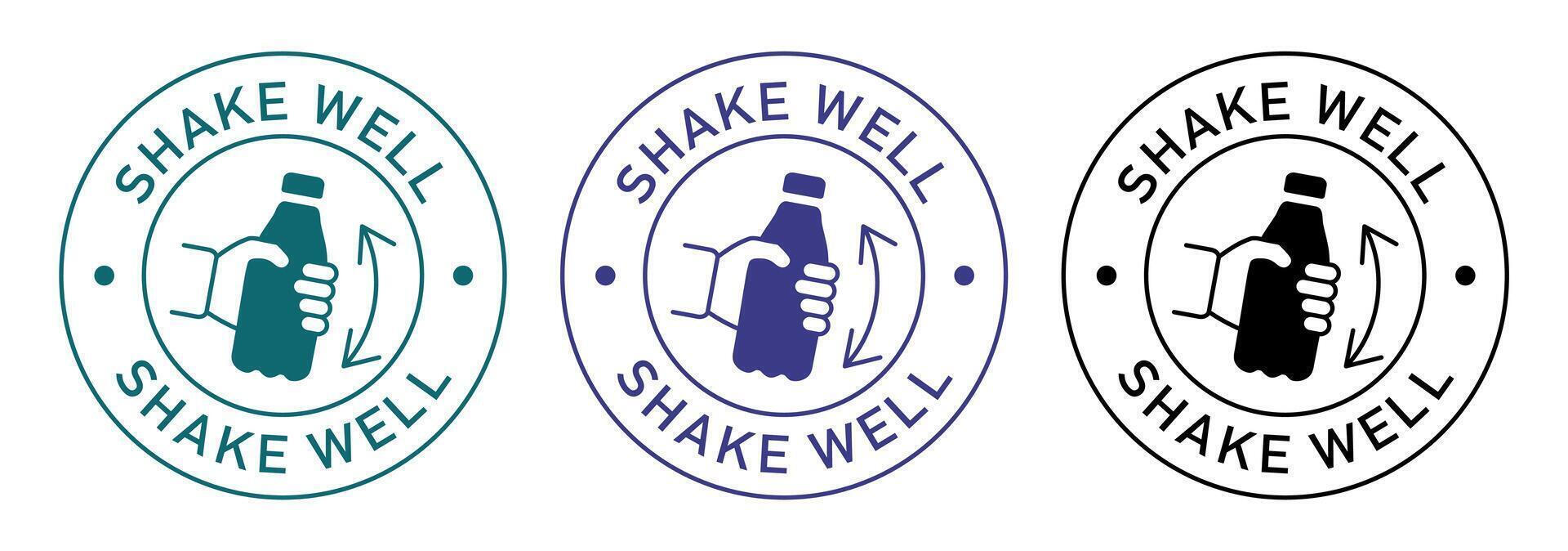 Shake well before use . Shake the bottle well icon. vector