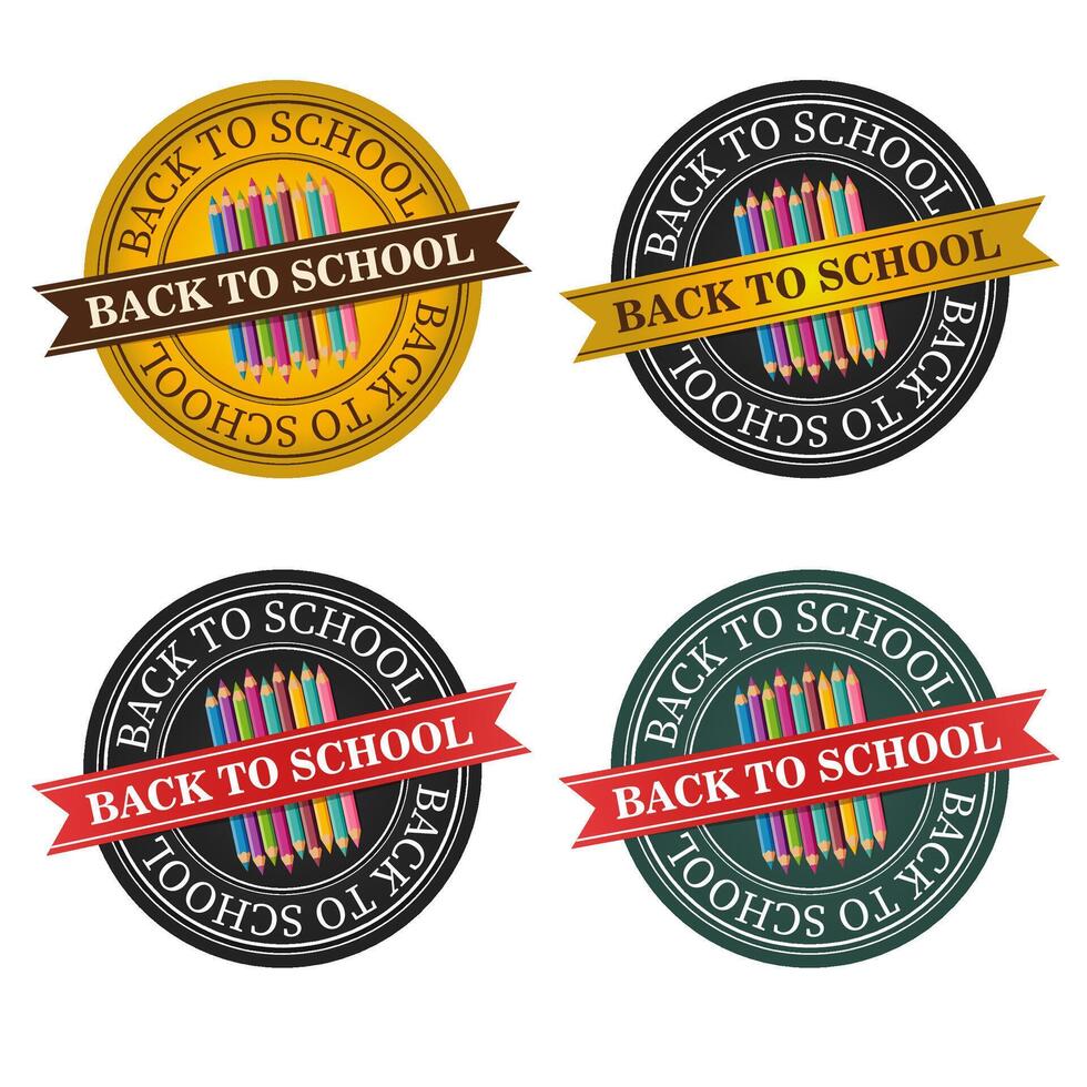Back to school stickers set. illustration vector