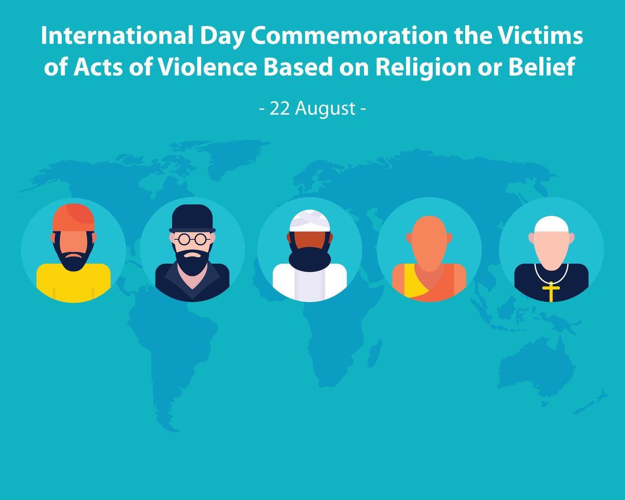 illustration graphic of people with different religions from all over the world, perfect for international day, commemoration the victims, acts of violence based, religion or belief. vector