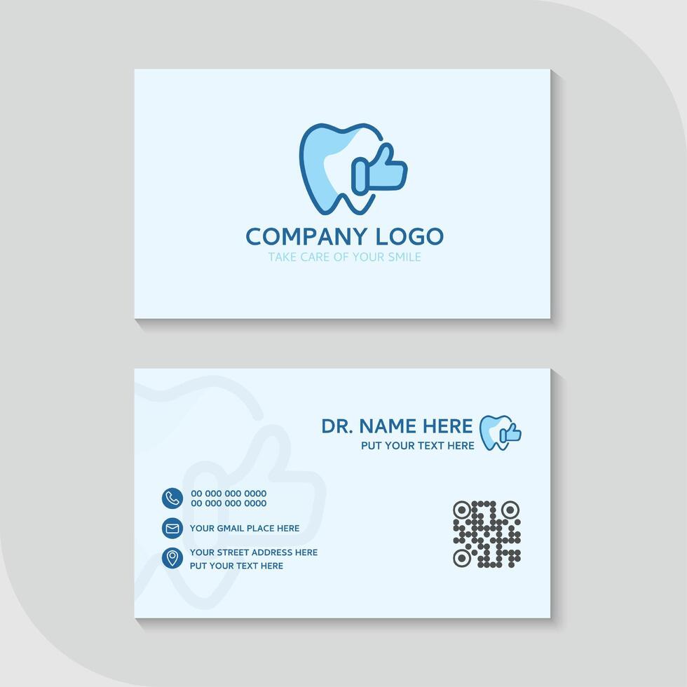 Dental business card template use in presentation for company or clinic. dental health concept. medical health and dentistry concept. design. vector