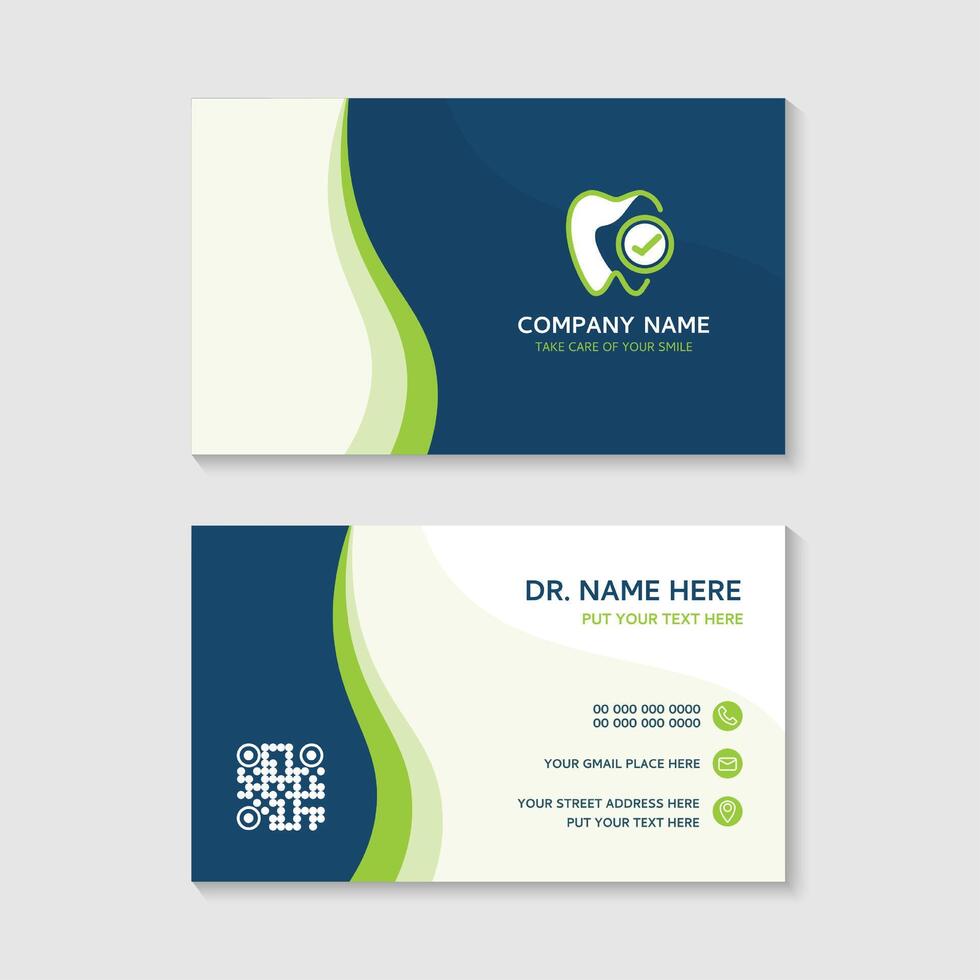Dental business card template use in presentation for company or clinic. dental health concept. medical health and dentistry concept. design. vector