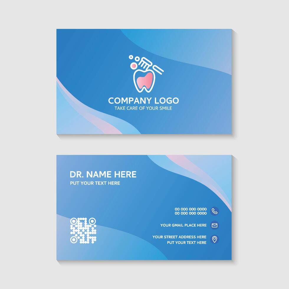 Dental business card template use in presentation for company or clinic. dental health concept. medical health and dentistry concept. design. vector