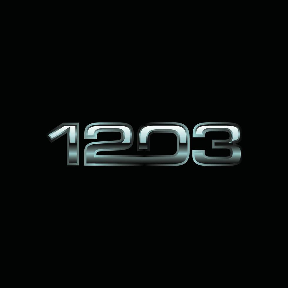 Number 1203 Modern Geometric Icon Creative Design Template Logo vector