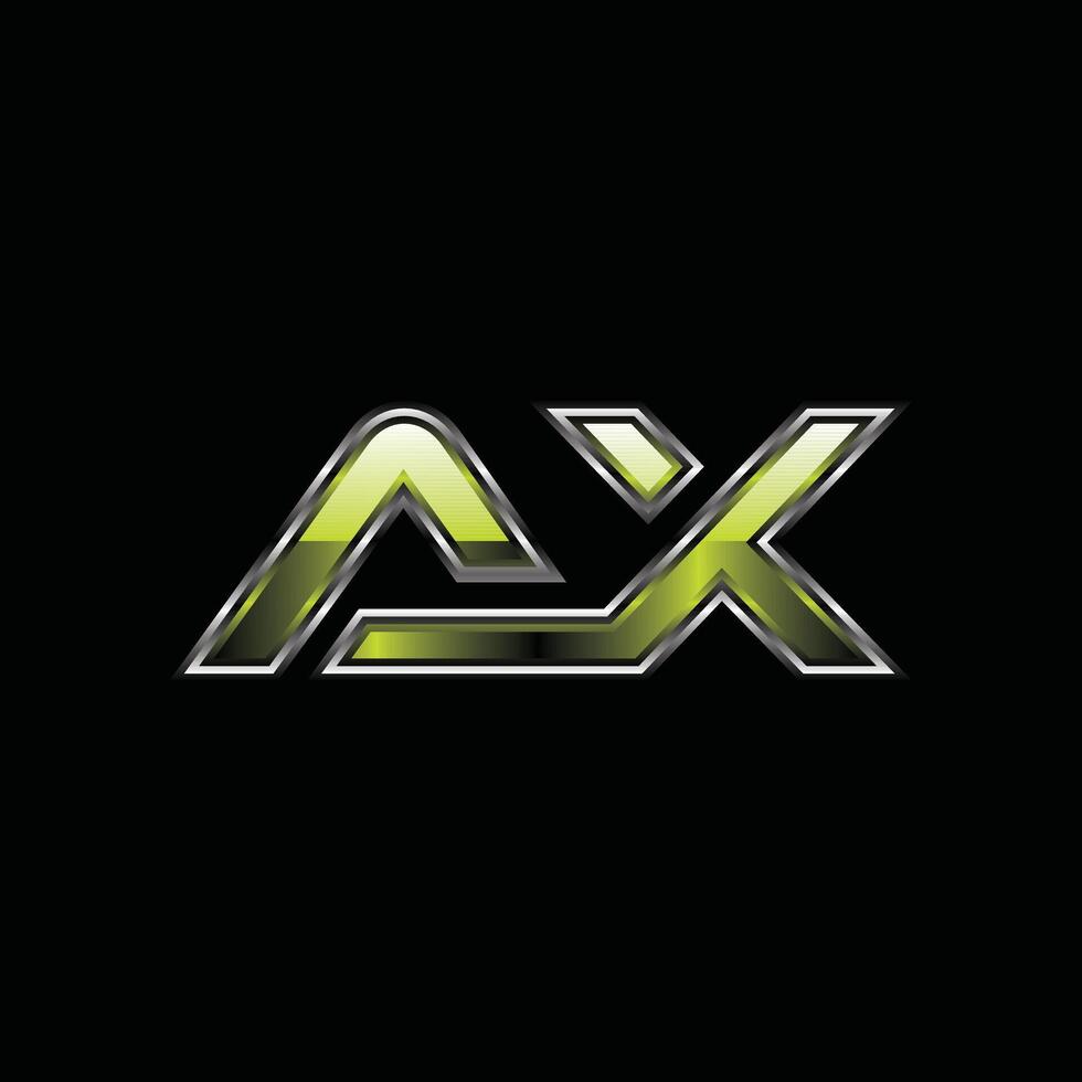 Initial AX Modern Metallic Geometric Business Creative Design Template Logo vector